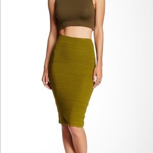 Midi Pencil Skirt (Olive) | American Apparel